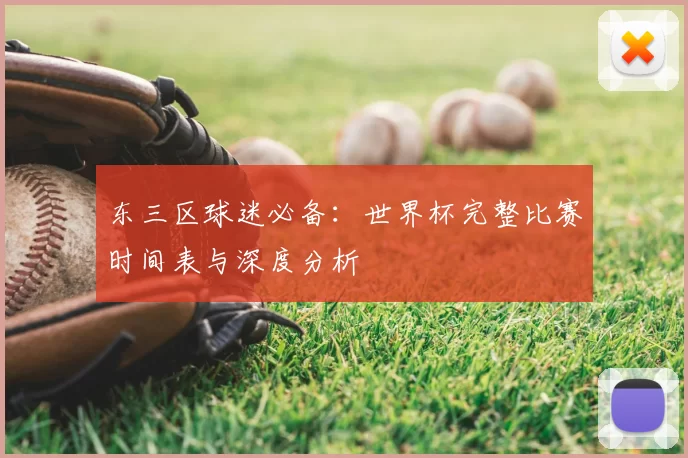 东三区球迷必备：世界杯完整比赛时间表与深度分析